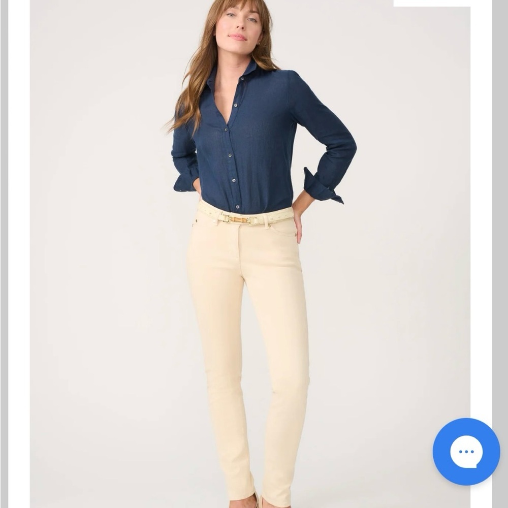 J McLaughlin Lexi mid rise jeans in cream size 8 women’s Raw Beige